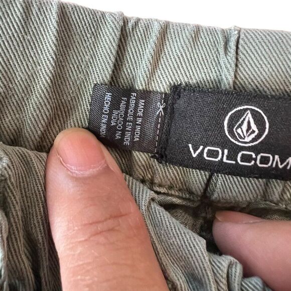 Volcom Drawstring Green Utility Cargo Jogger Pants Women Sz. XS Beach Surf Skate - Picture 4 of 10